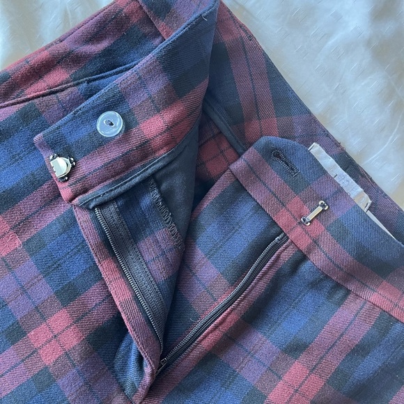 Velvet by Graham Spencer Cropped Plaid Trouser 4 Blue Res - Picture 5 of 15